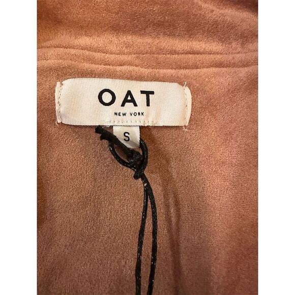 OAT New York Women's Pink Faux Suede Trench Coat Size S Long Sleeve NWT - Picture 9 of 13